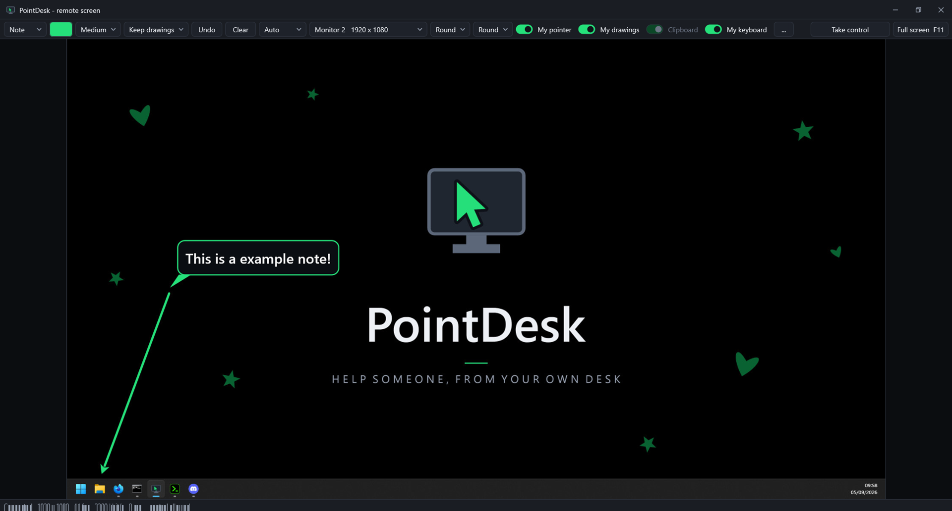 Drawing on the shared screen